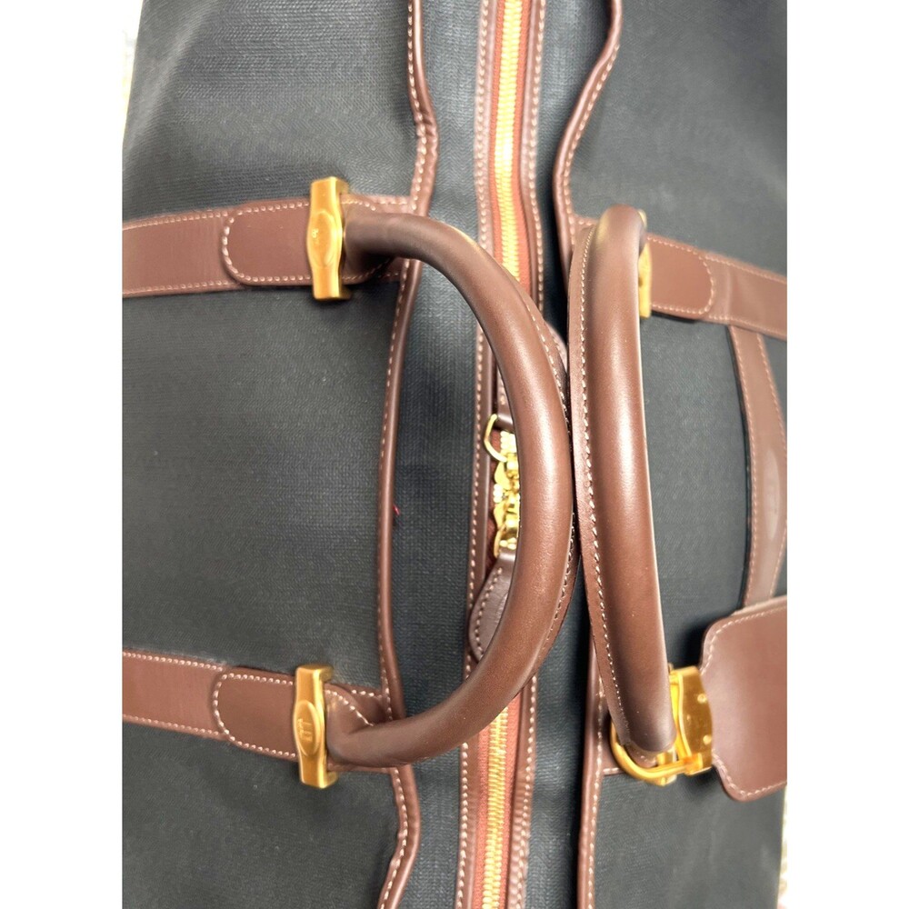 Dunhill Boston Weekender Bag Leather  & Coated Canvas-Luggage Tag & Lock/key - Picture 12 of 15